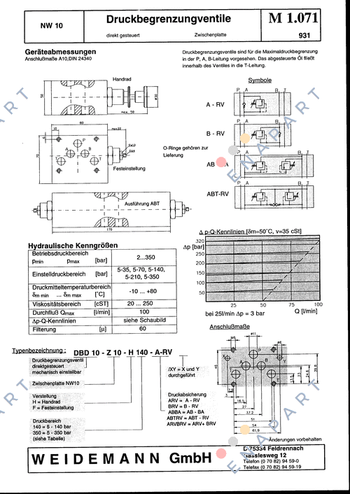 DBD10-Z10-F140-ARV/BRV