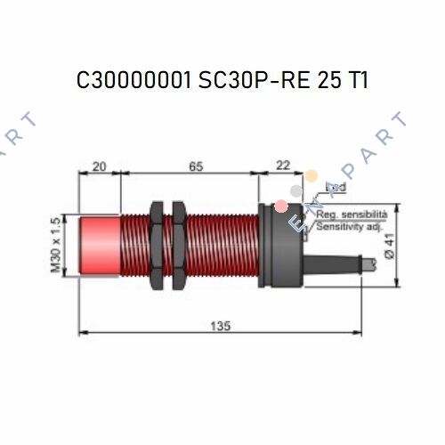 SC30P-RE25 T1 Senzor capasitiv