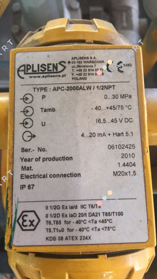 APC-2000ALWExd/0-30Mpa/1/2", NpT  Transmițător de presiune inteligent 