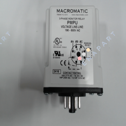 193599301 Daikin McQuay 193599301 MONITOR DE FAZĂ RELEU 109-500VAC 10A/277V, 7A/30V, 8PIN SPDT