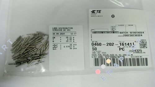 0460-202-16141 Contacte cu pini Nichel Crimp 16-20 AWG Power, prelucrate