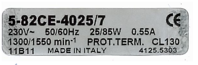 5-82CE-4025/7 motor ventilator