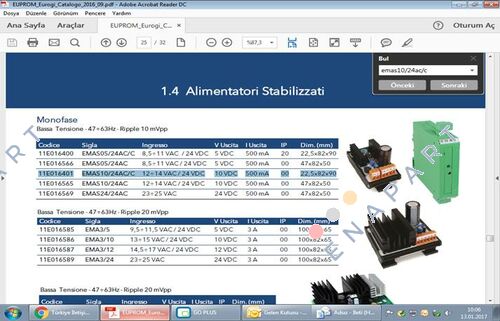 11E016401 / EMAS10 / 24AC / C surse de alimentare stabilizate