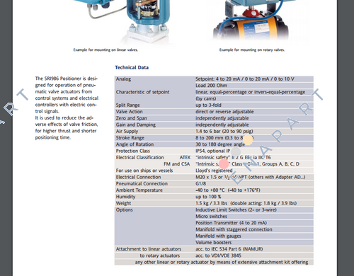 SRI986-BIDF7EAANA Poziționator electro-pneumatic