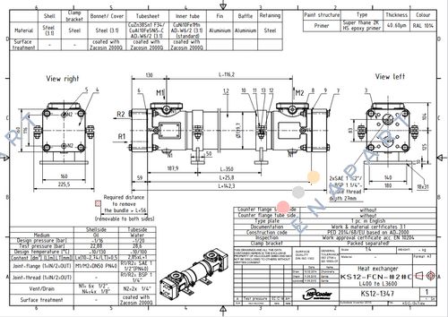 (KS12-1347)KS12-FCN-423C L800 schimbător de căldură