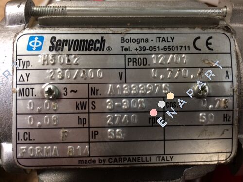 0,06kW; 2polig; 230/400V; 50Hz Drehstrommotor verbaut și Antrieb cu S.N. 04.1691